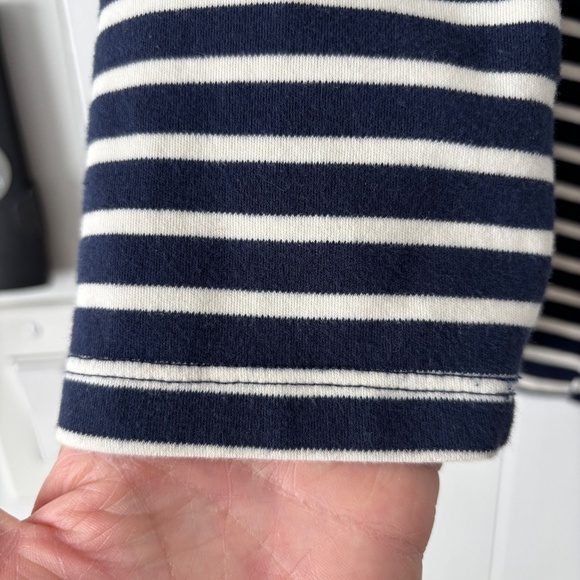 L.L. Bean blue and white stripe open cardigan 100% Supima cotton size M - Picture 6 of 12